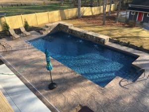 In-ground swimming pool installation